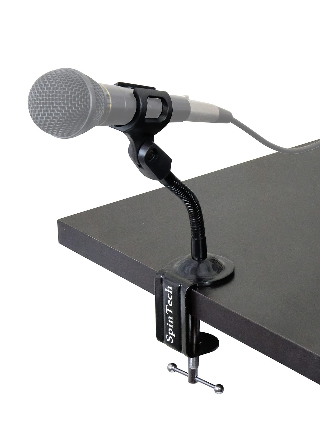 SpinTech Flexible Gooseneck Microphone Stand with Desk Clamp for Radio Broadc...