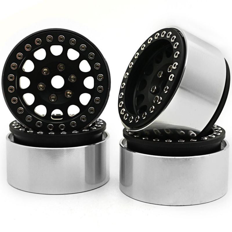 4PCS 1.9'' Metal Beadlock Wheel Rims for Axial SCX10 D90 CC01 TRX4 1/10 RC CAR