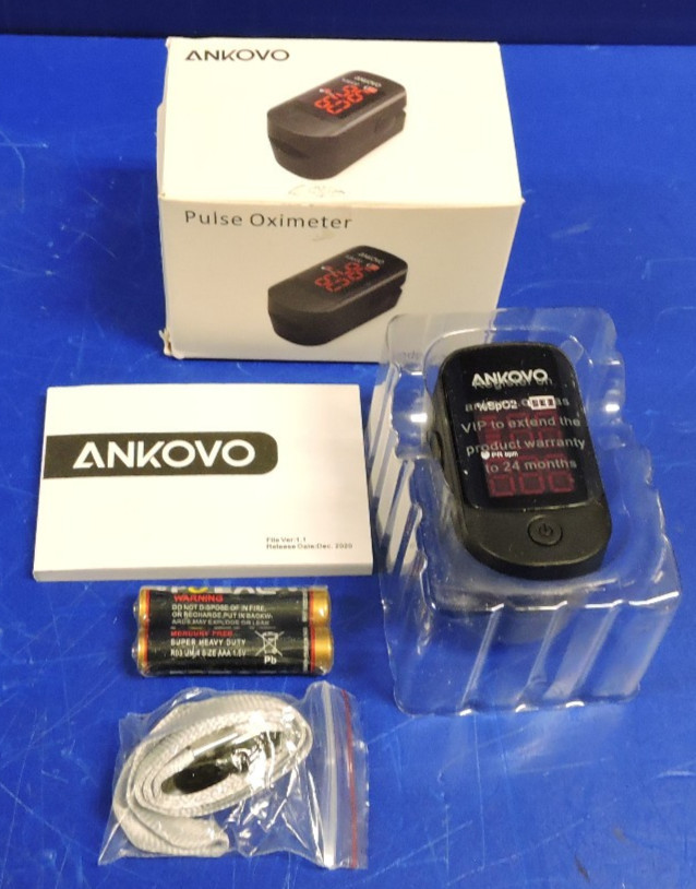 NEW Ankovo FS10D Pulse Oximeter Blood Oxygen Saturation (SpO₂) and PR Pulse Rate