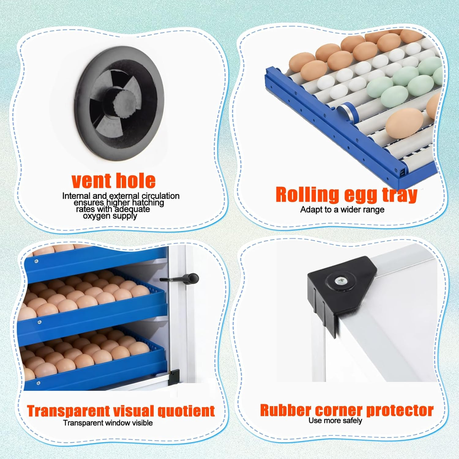 136 Eggs Automatic Egg Incubator with Digital Control & Auto Turner