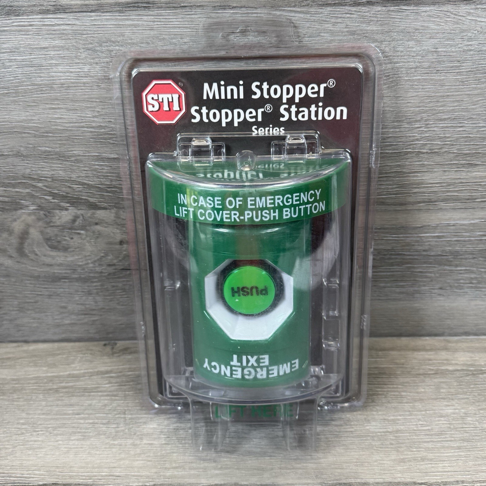 STI SS2137EX Stopper Station with Mini Stopper EMERGENCY Exit
