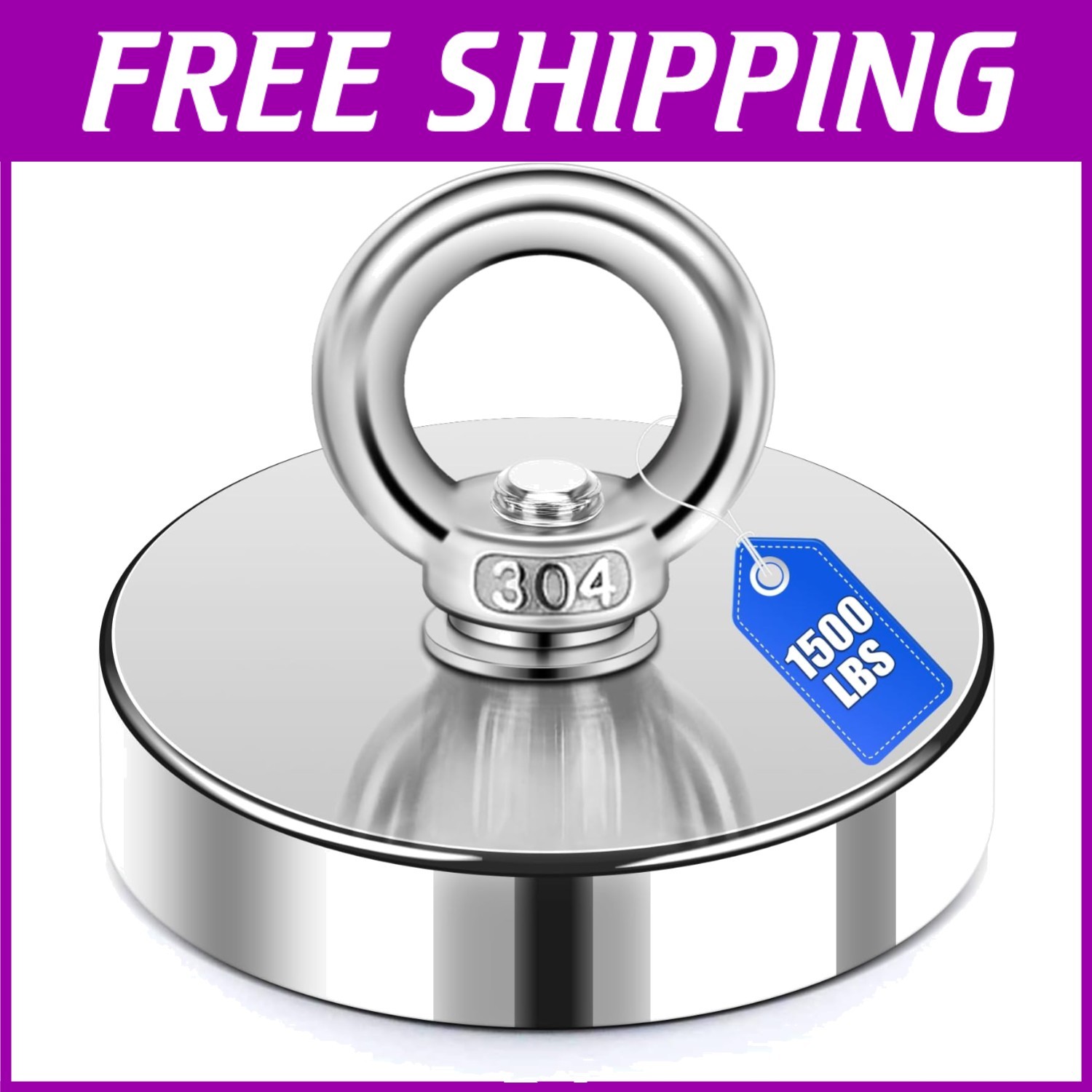 Neodymium Fishing Magnet 1500 lbs Pull Force