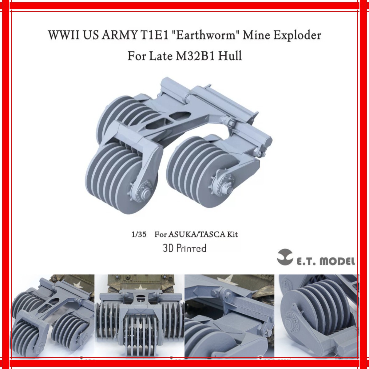ET Model 1/35 US T1E1 "Earthworm" Mine Exploder for Late M32B1 for ASUKA/TASCA