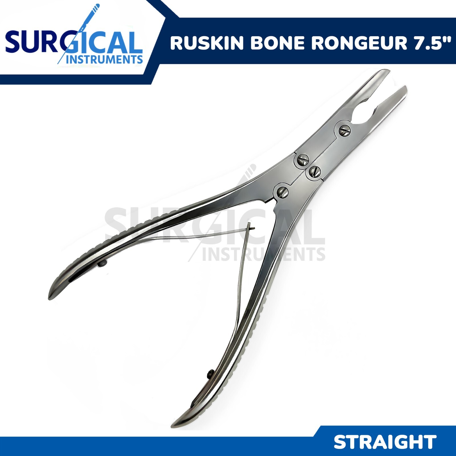 Ruskin Bone Rongeur 7.50" Straight 5mm Bite Double Action Stainless German Grade