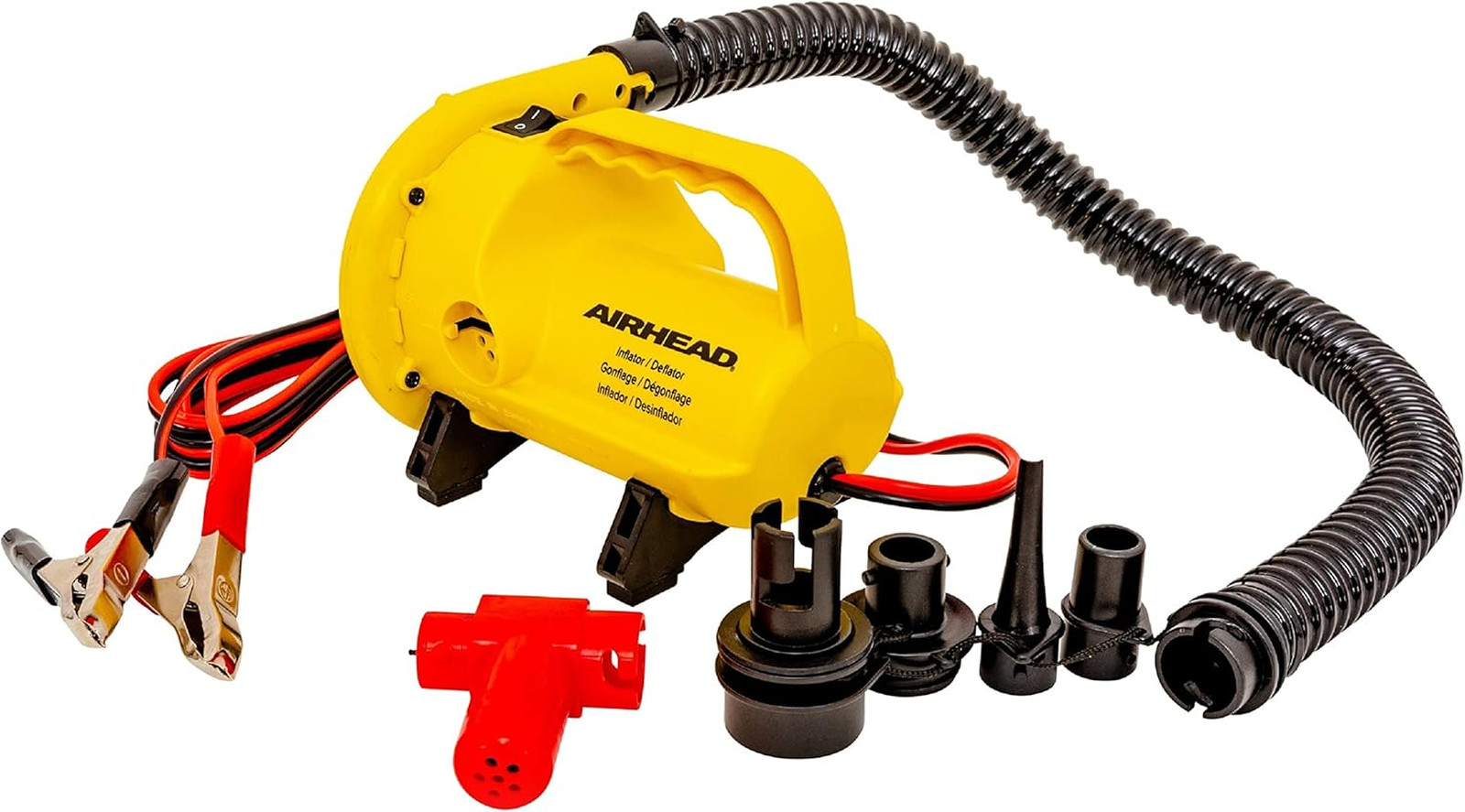High Pressure Air Pump 12V With Removable Valve Adapter For Inflatable Boats