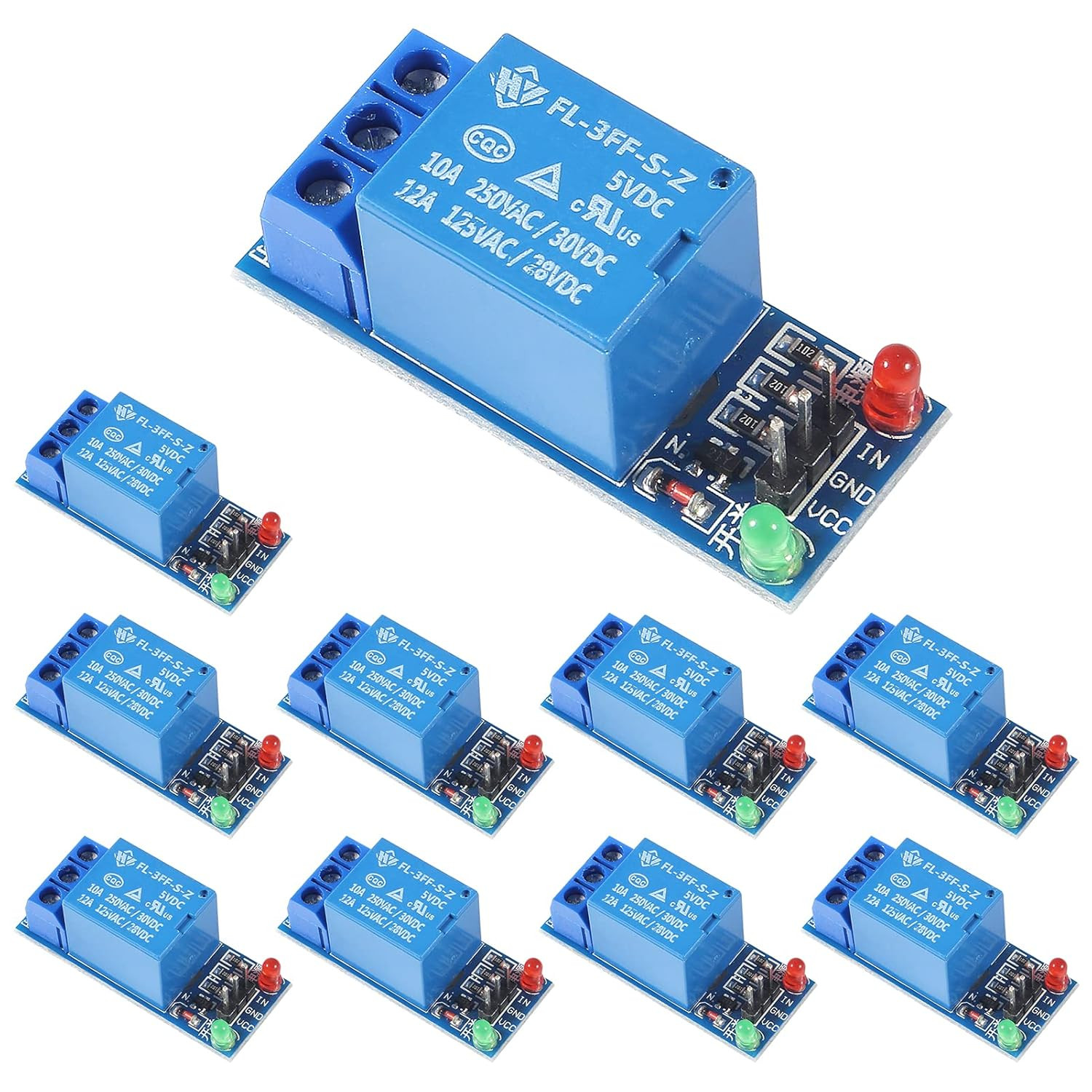 10PCS 5V One Channel Relay Module Relay Switch with OPTO Isolation High Low Leve