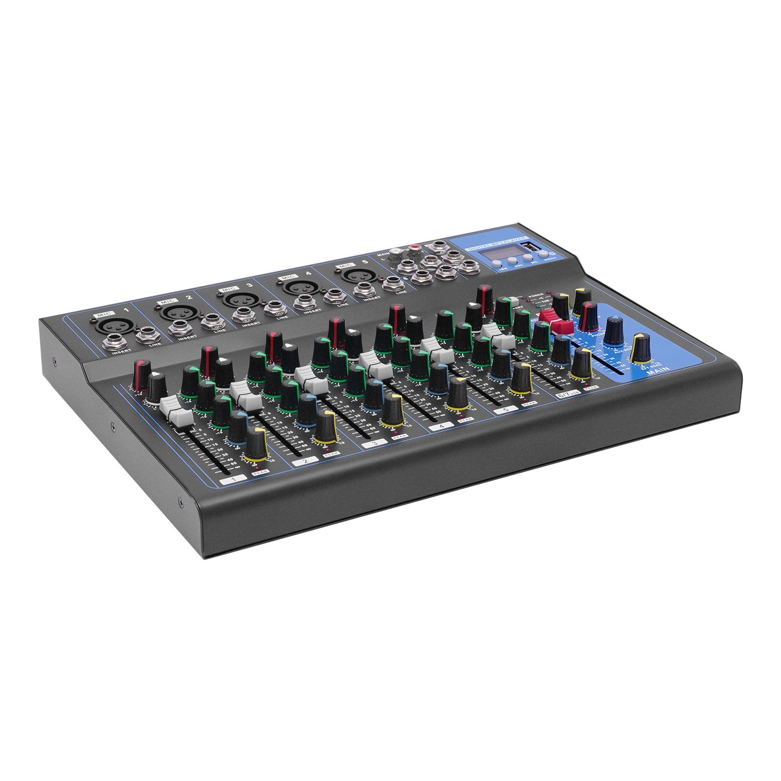 Bluetooth 7 Ch. Studio/DJ Controller Audio Mixer Console 7 Channel Mixer USB New