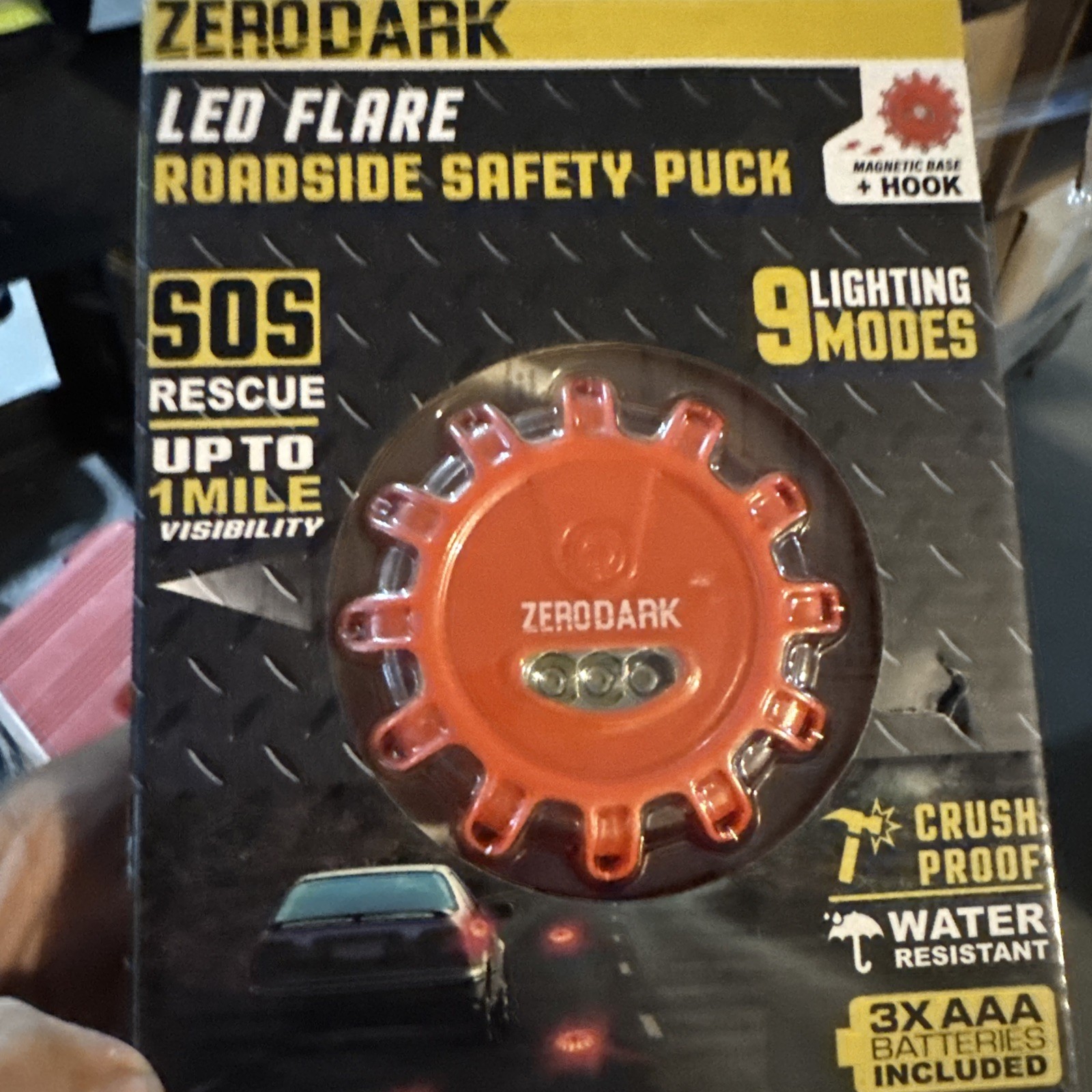 ZERODARK SZRFP05 Car Emergency LED Light 9 Mode Roadside Flare Safety Puck