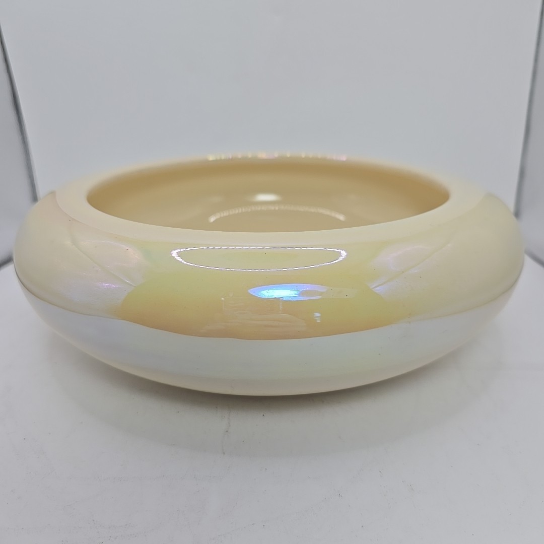 Pier 1 Pottery Lusterware Iridescent Pearl Succulent Planter Dish Italy 9.25 In