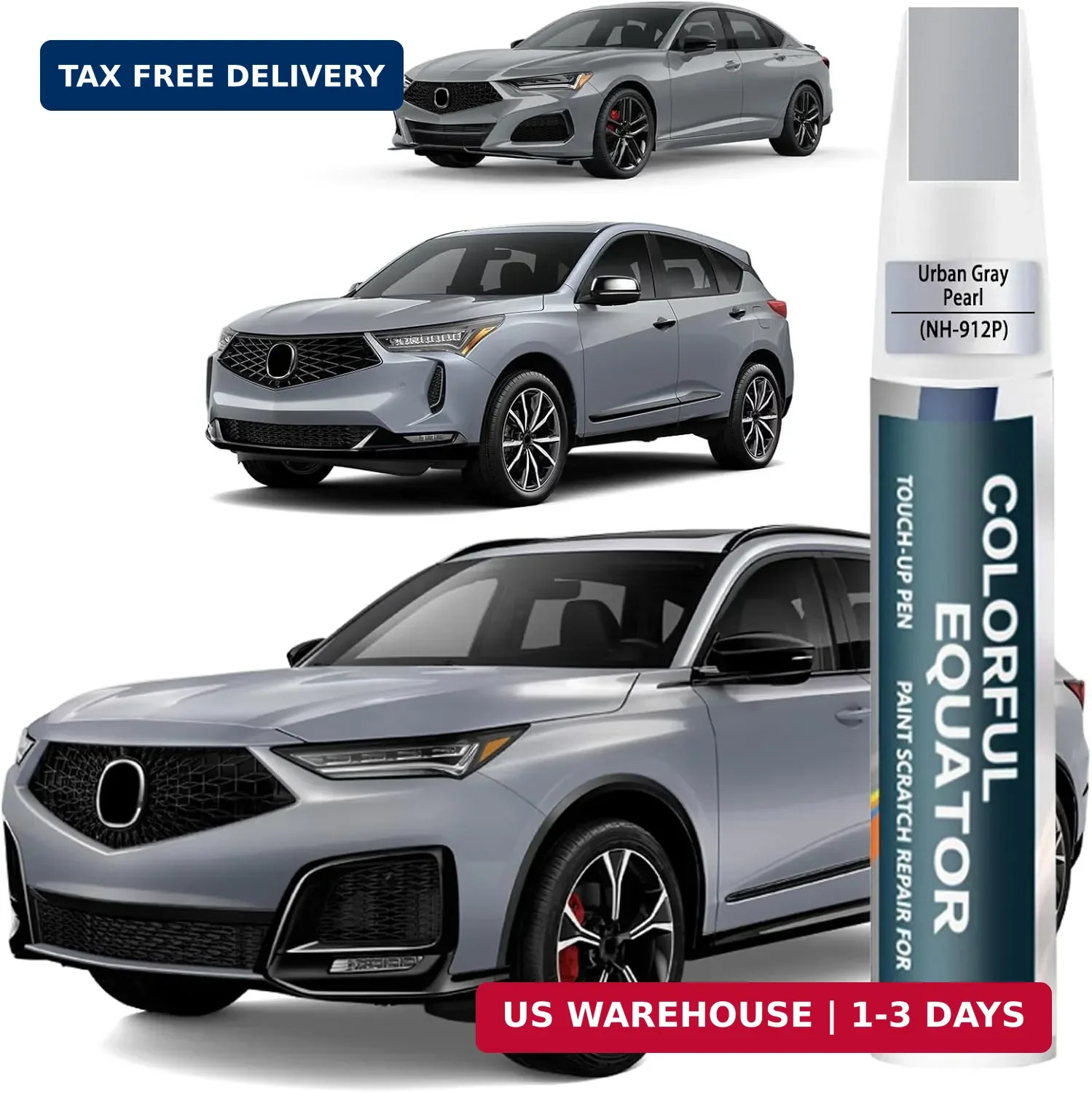 Urban Gray Pearl(NH-912P) Touch Up Paint Compatible with Acura, Car Paint Pen Sc