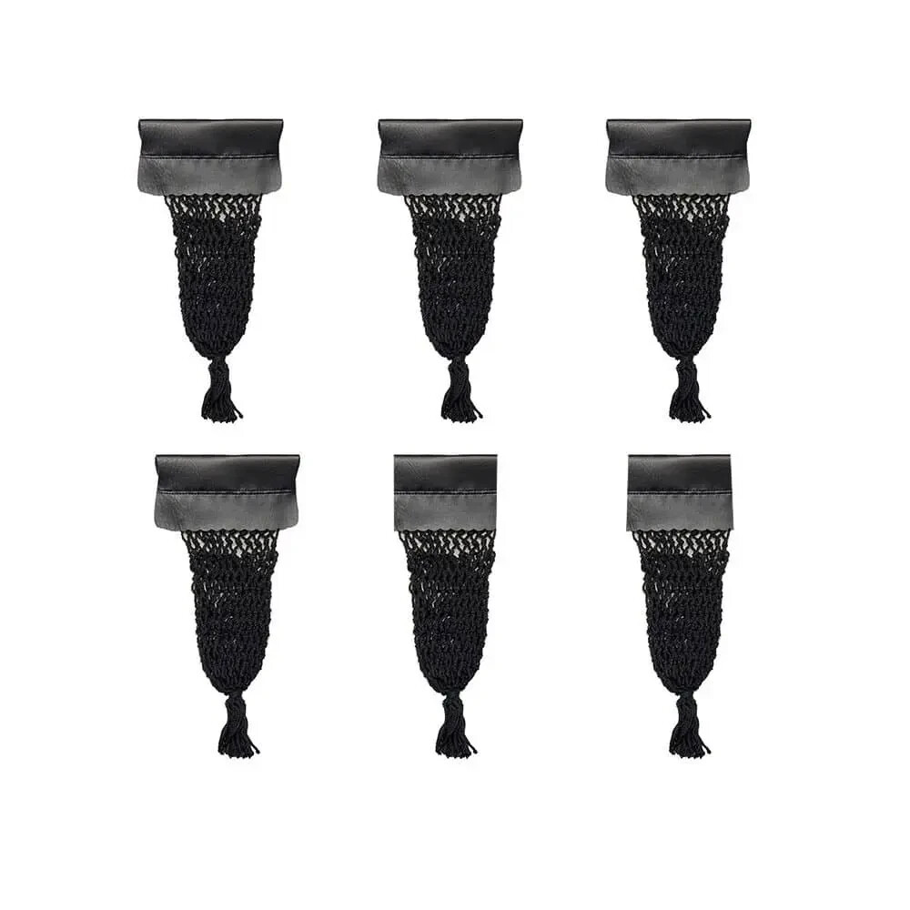 Pool Snooker Billiard Table Pockets complete set BLACK Leatherette Black Net SET