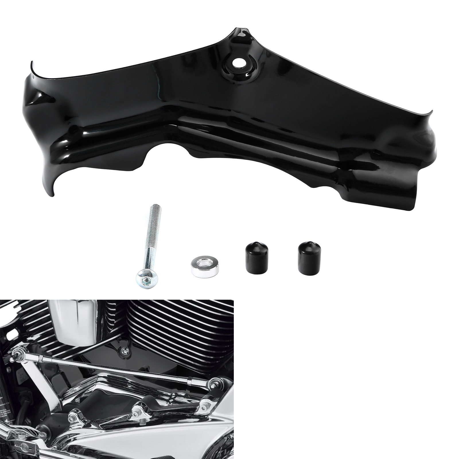 Black Cylinder Base Cover Fit For Harley Touring Road Glide 2017-2024 2022 2021