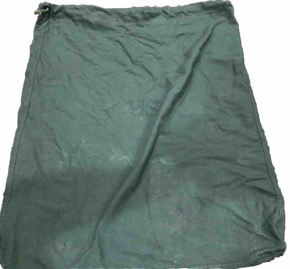 VERY GOOD - US Military Barracks Cotton Laundry Bag Green NSN 8465-00-530-3692