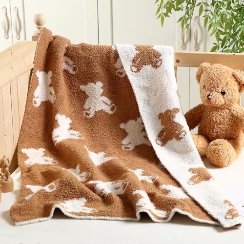 Blanket Fuzzythrow Blanket Cute Cozy Lightweight Throw for Bed Sofa Brown Bear