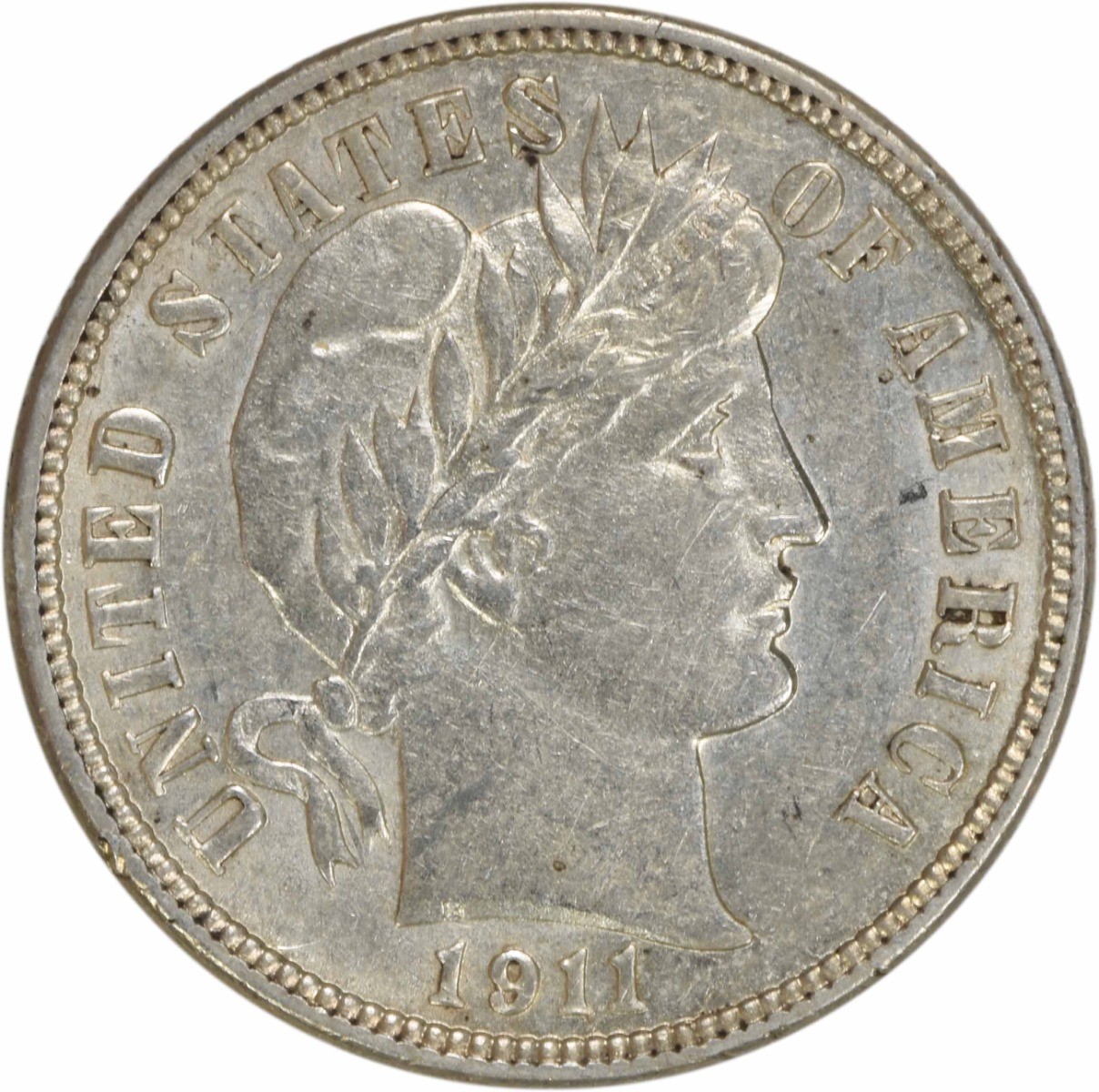 1911-D Barber Silver Dime AU Uncertified #135