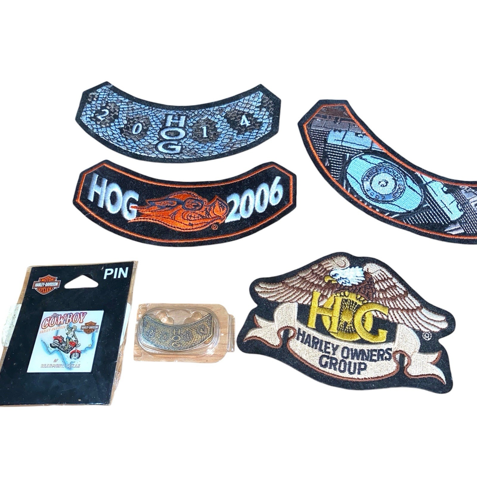 HARLEY-DAVIDSON HARLEY OWNERS GROUP HOG PATCH PIN LOT 6pc