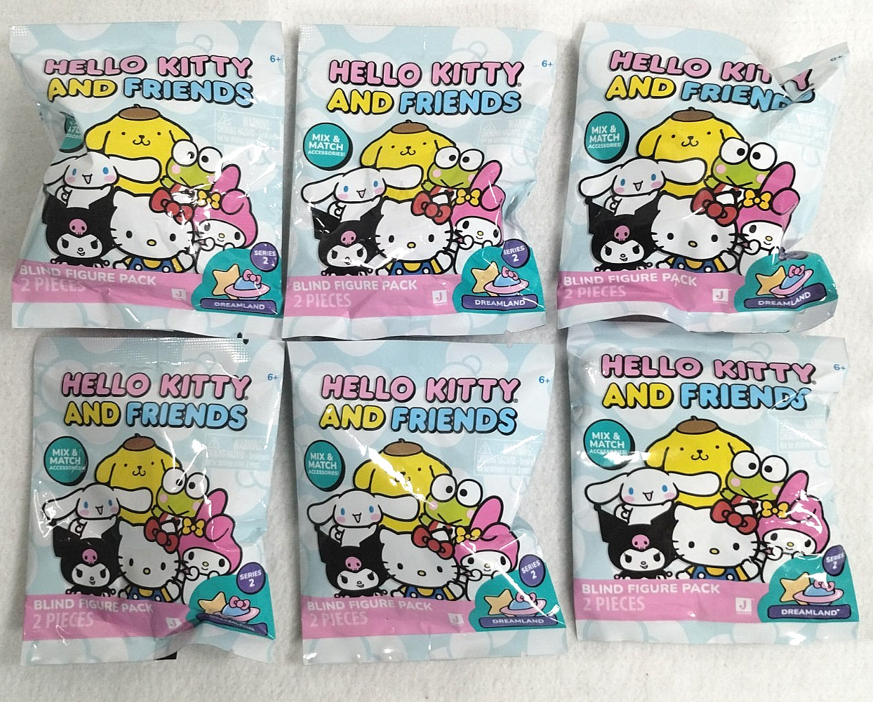 Hello Kitty + Friends Series 2 Dreamland : Lot of 6 Blind Figure Packs