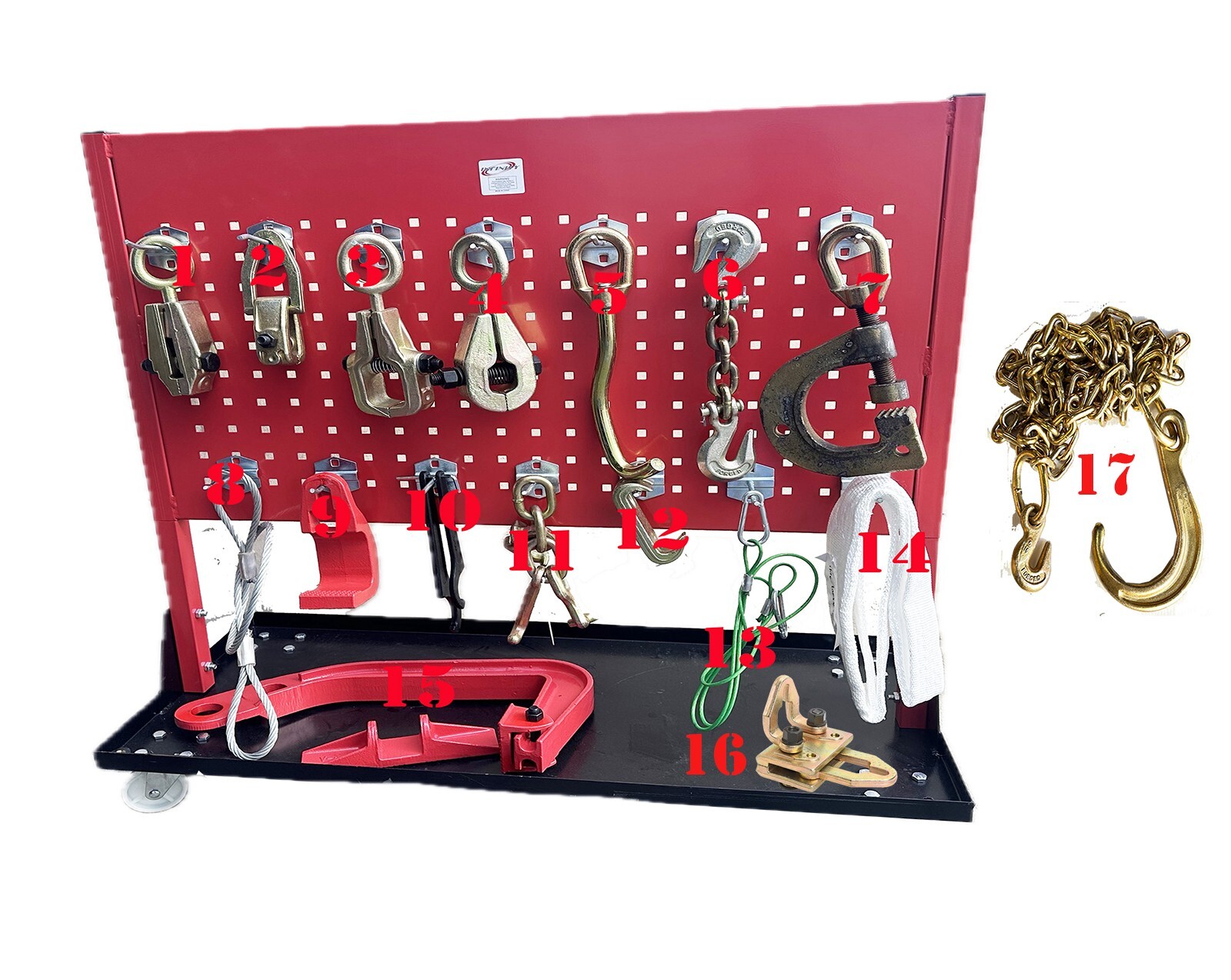 17pcs Deluxe Auto Body Frame Repair Pulling Clamp & Chassis Dent Puller Hook Set