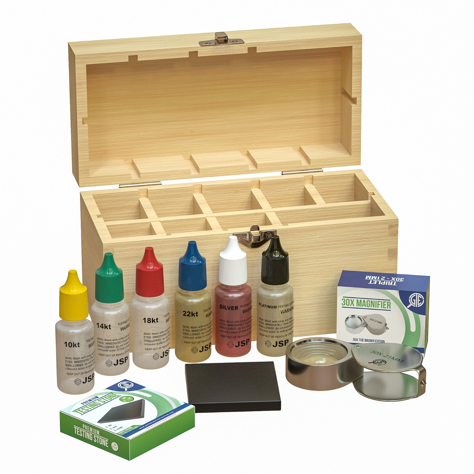 JSP Gold Silver Jewelry Testing Acid 10K 14K 18K 22K 24K PLATINUM TEST STONE KIT