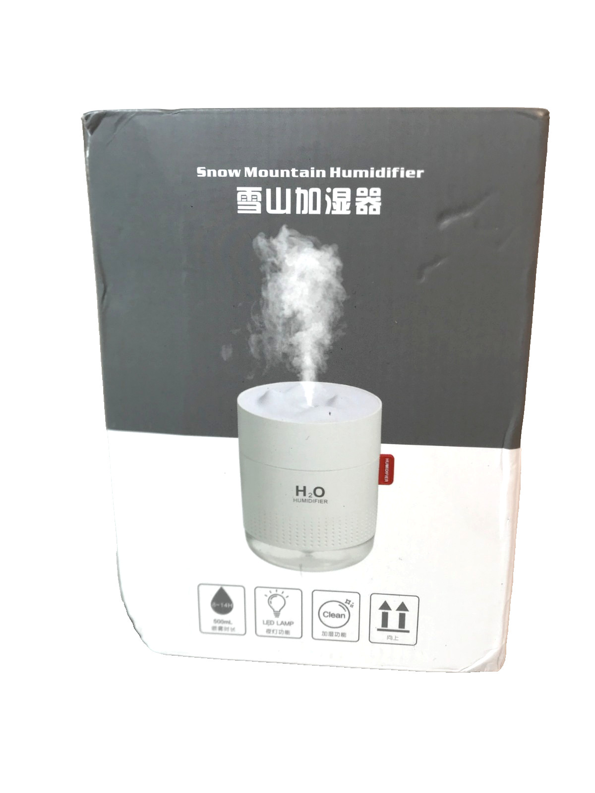 Snow Mountain Portable Mini Humidifier 500mL Quiet Cool Mist LED Lamp Blue
