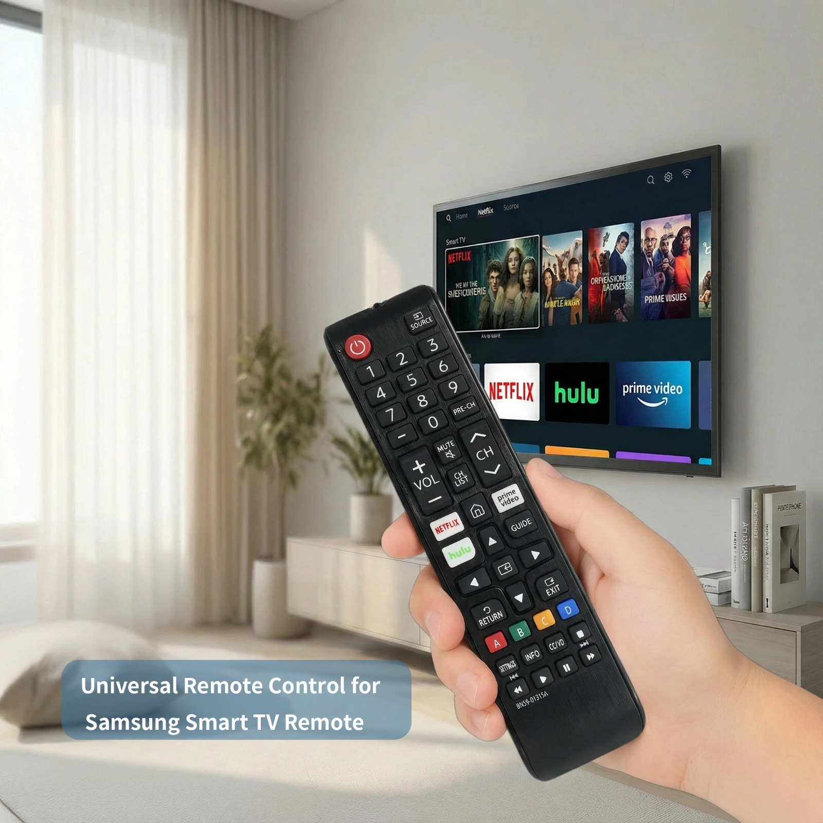 TV Remote Control Replacement Compatible for All Samsung Smart TV LED LCD HDTV