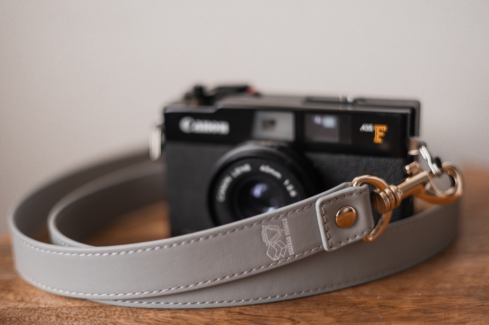 Camera Strap - Neck Shoulder Leather Grey Gray Stylish Classy Unique