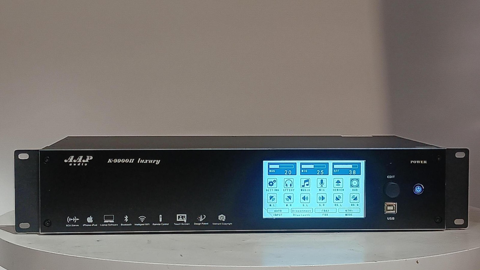 AAP K9900II Luxury Vang So 8CH, Anti-Feedback, Optical, Touchscreen 18Month WRT