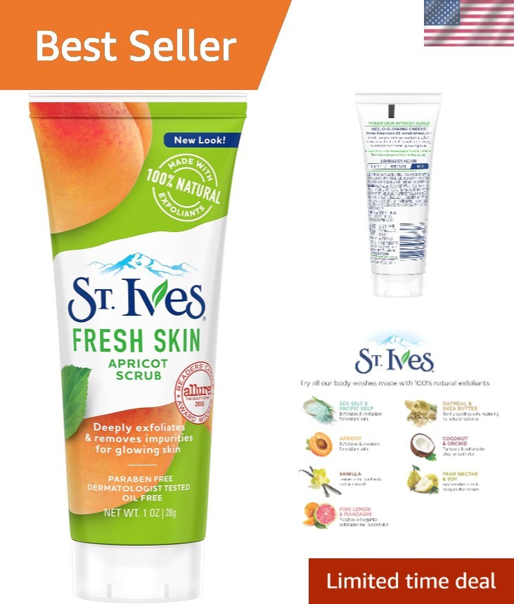 Fresh Skin Apricot Facial Scrub, 1 oz – Dermatologist Tested Natural Exfoliant