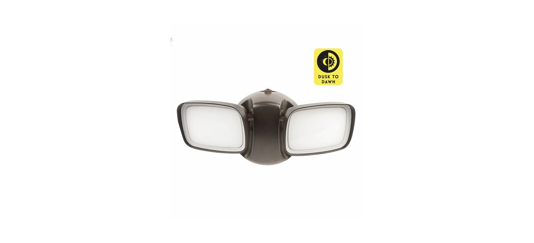 Security Floodlight Switch Hardwired LED Bronze Bronze