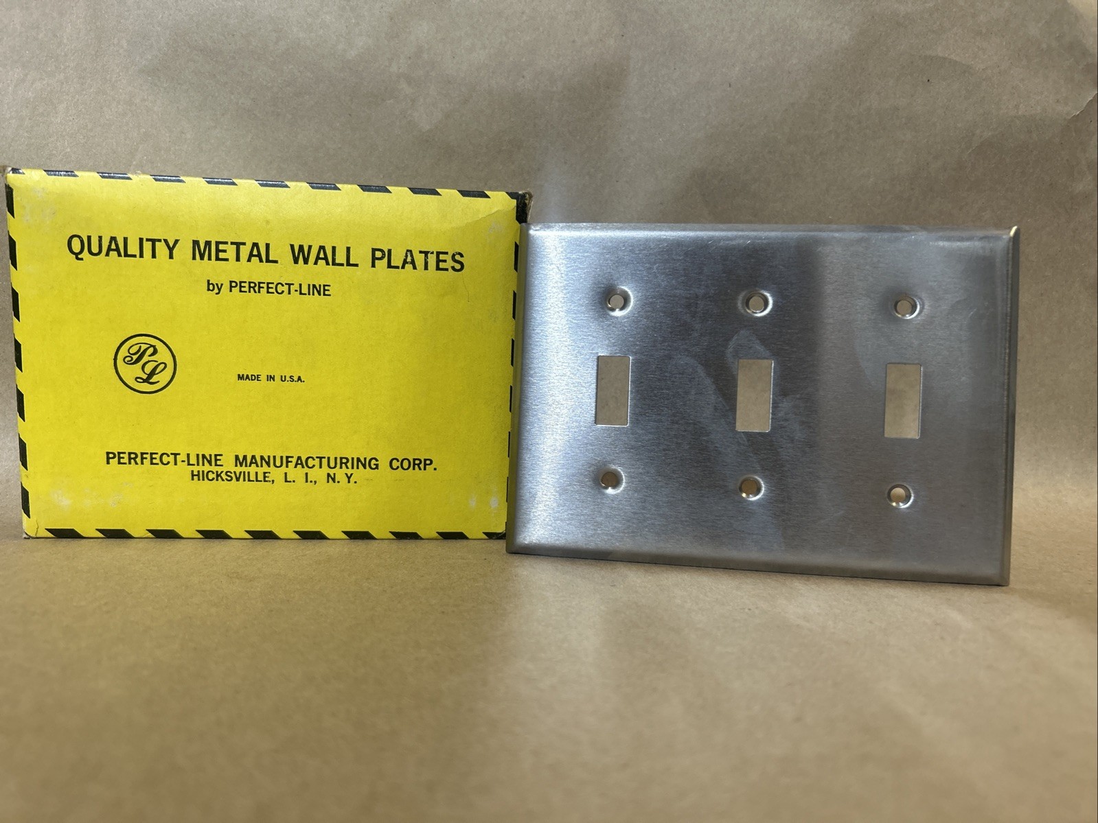 QTY 5 - Quality Metal Wall Plates by Perfect Line Stainless Steel SP-42-3 -