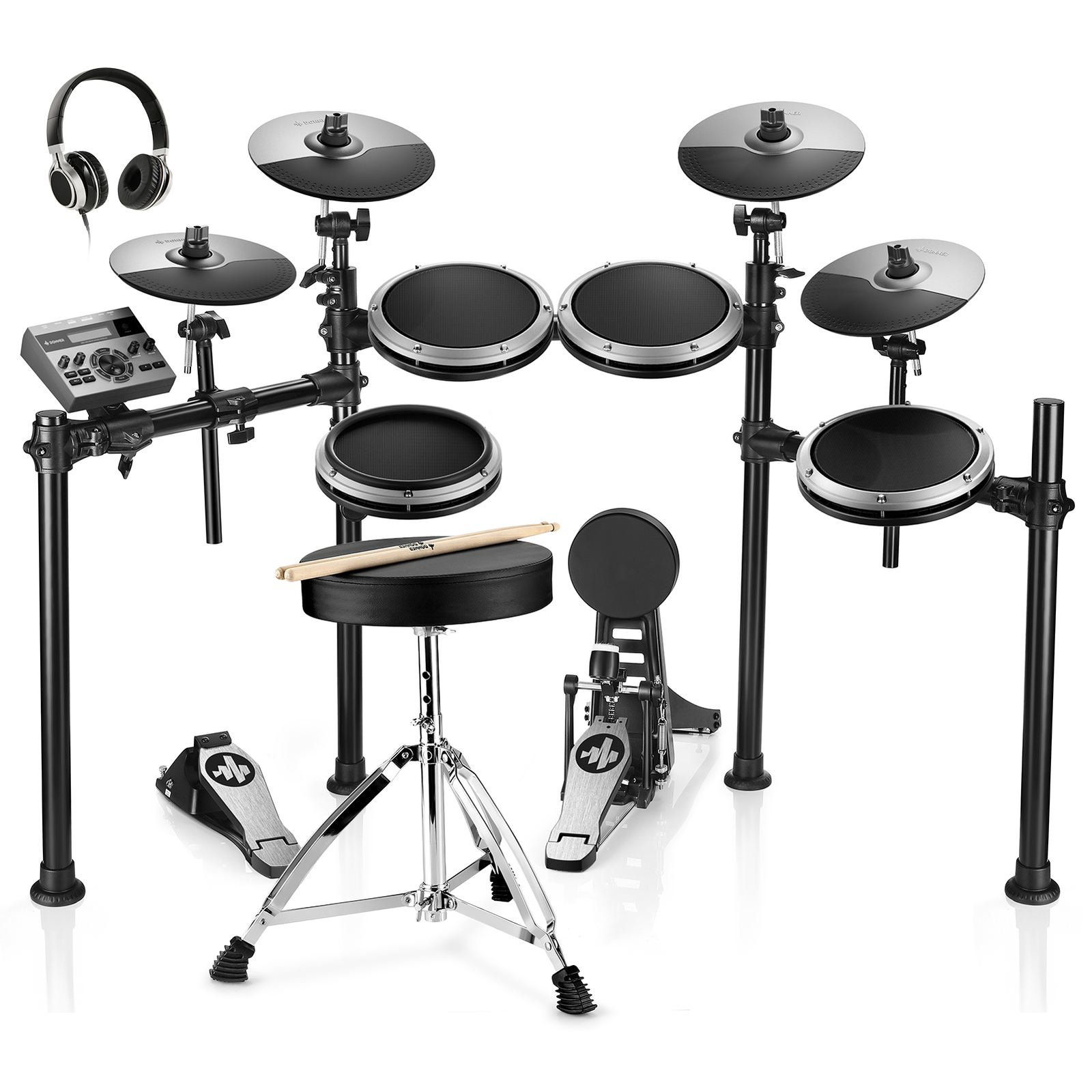 Donner DED-200X Electronic Drum Set For Sale + Dual Zone Snare Mesh Pad Throne
