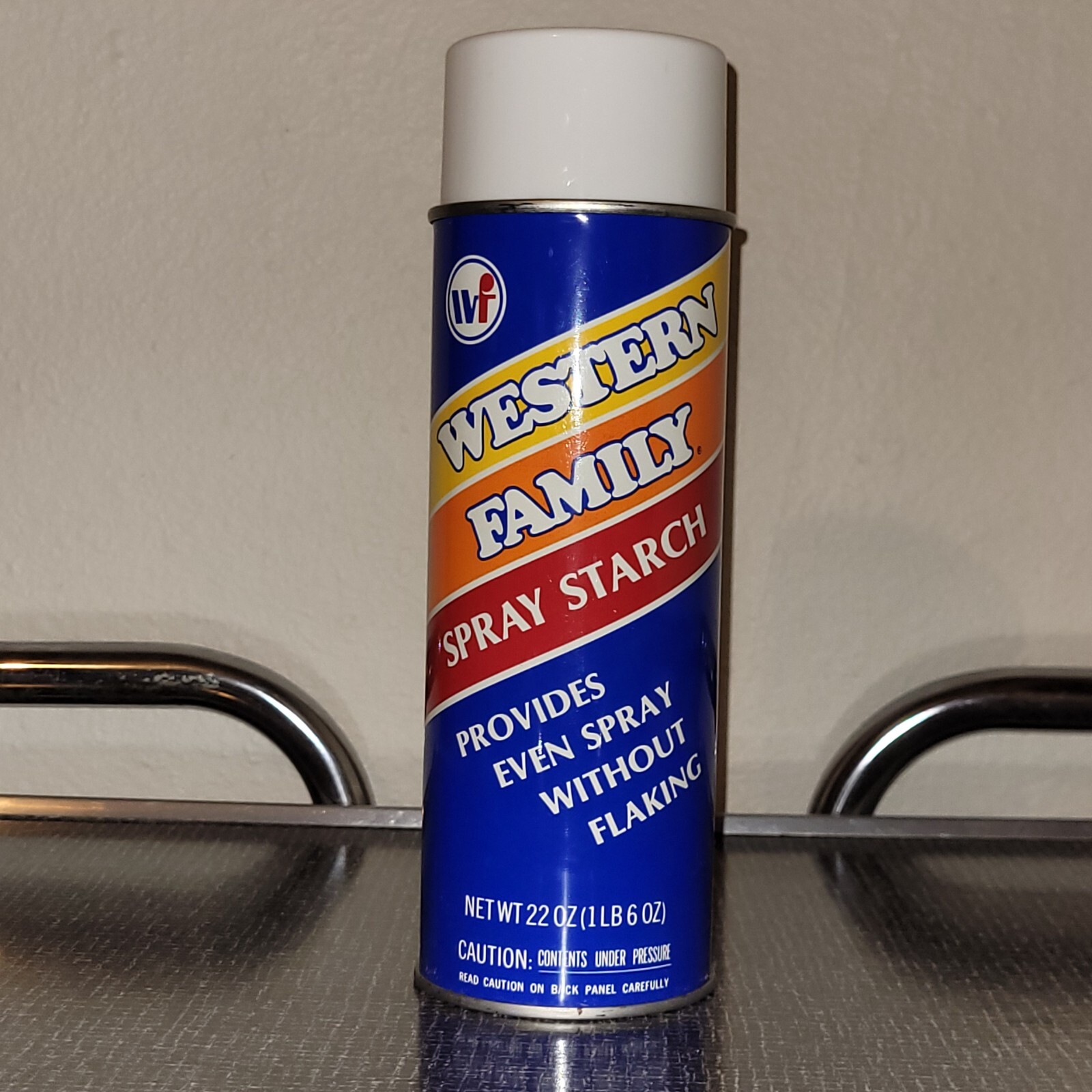 NOS Vintage Western Family Spray Starch Full Can 22 oz 1970s 1980s Set Prop