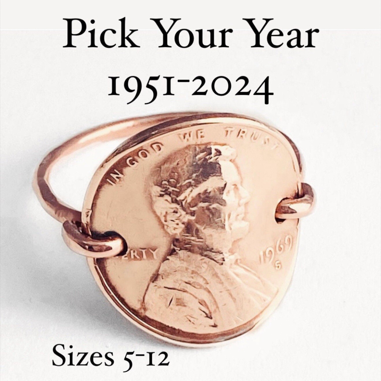 Copper Penny Coin Ring Size 11 Numismatic Collector