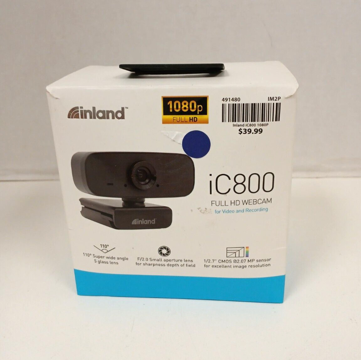 Inland iC800 Full HD 1080p Webcam, Black