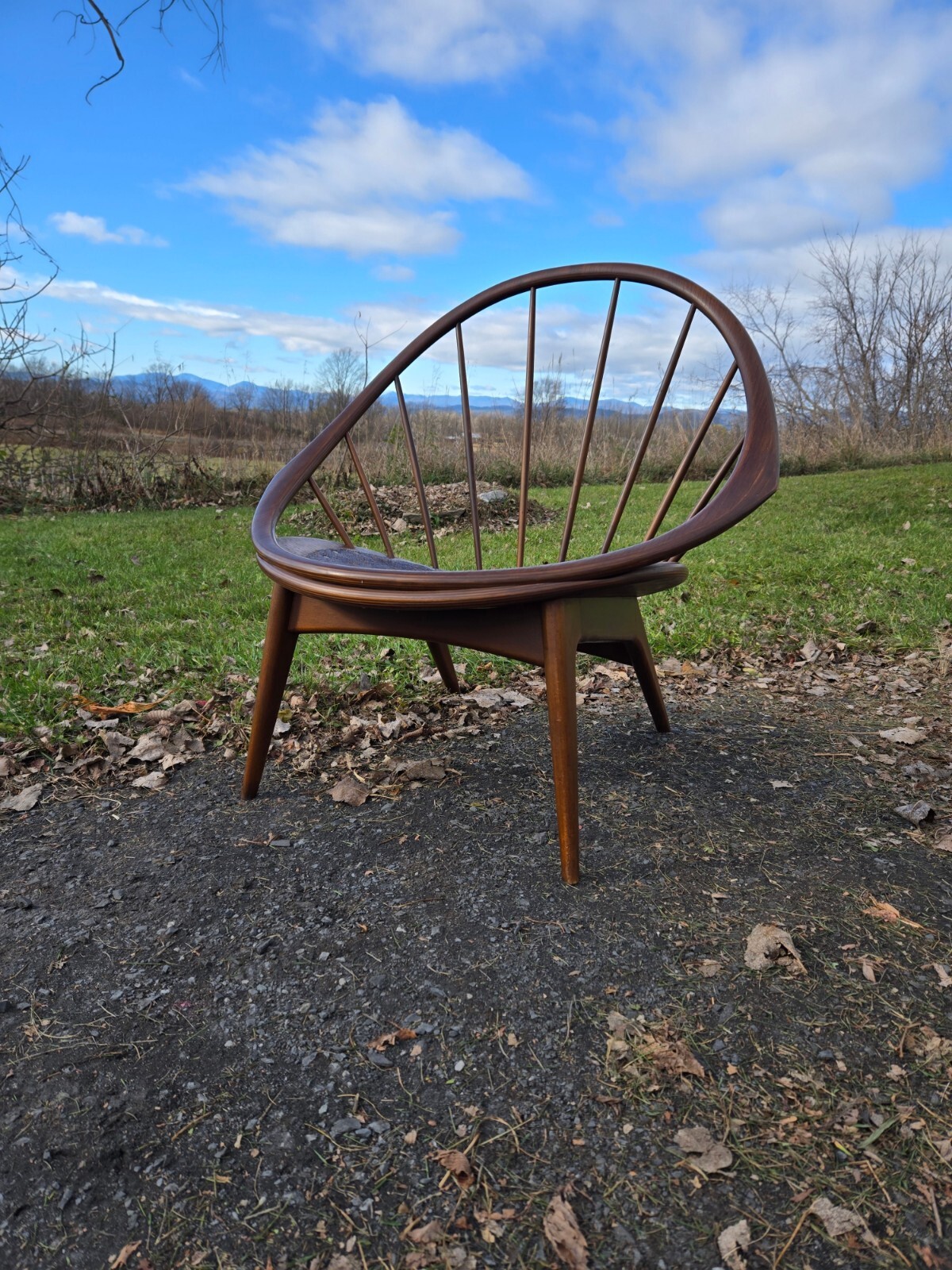 I B Kofod Larsen,Selig,Danish,walnut hoop chair
