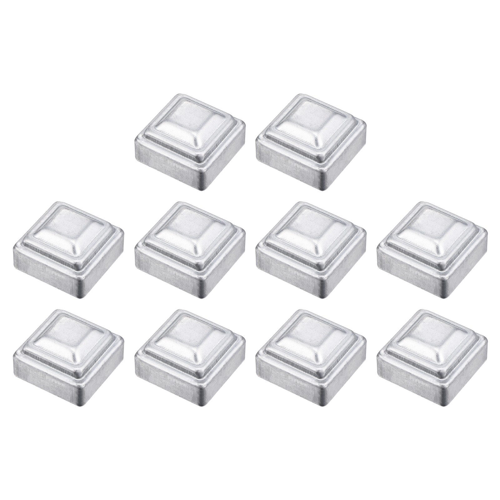 10Pcs Fence Post Cap, Galvanized Deck Post Caps Fit 1.3" x 1.3" Pipe, Silver