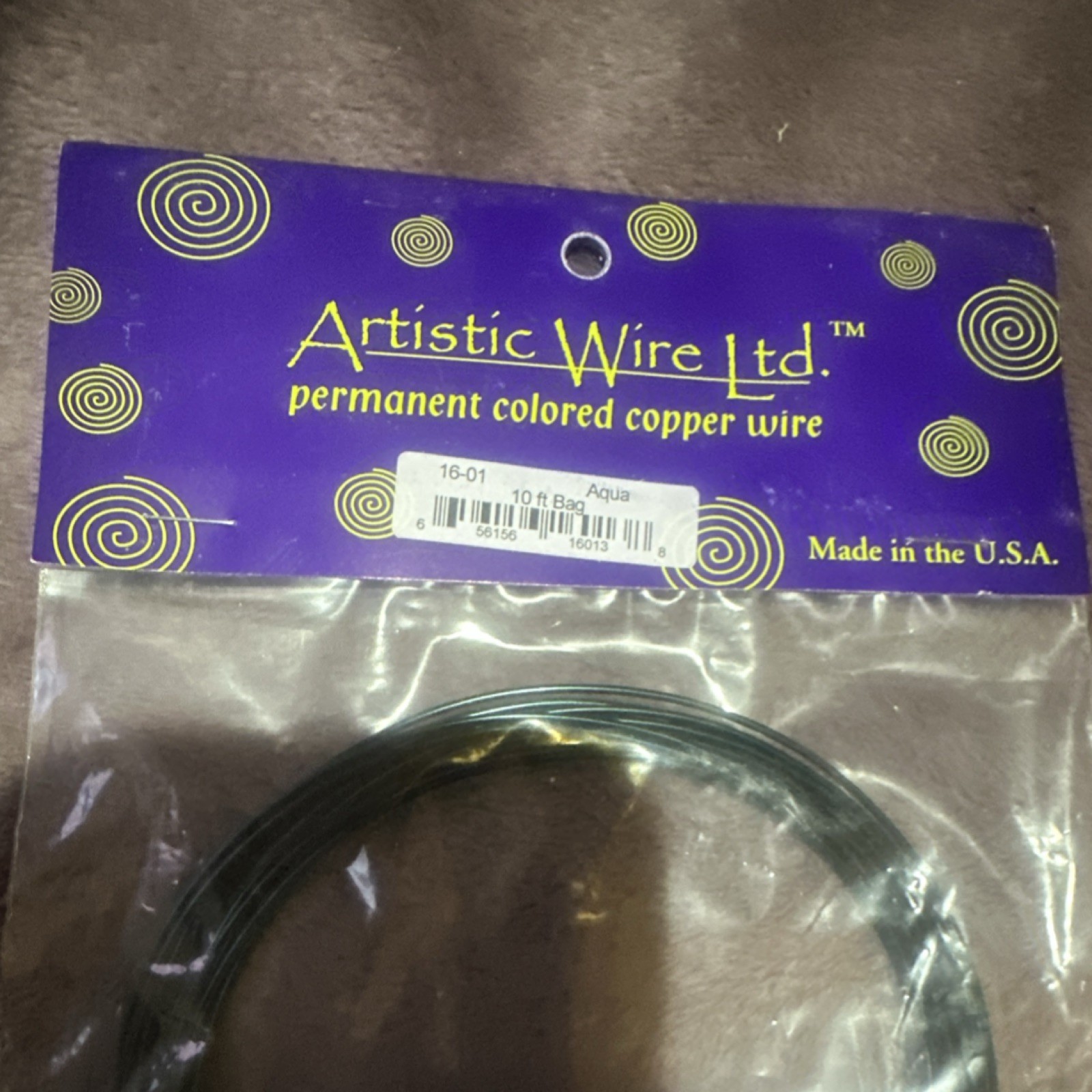 Artistic Wire Ltd. 16-01 Aqua Copper Beading Wire Tiger Tail 10 ft