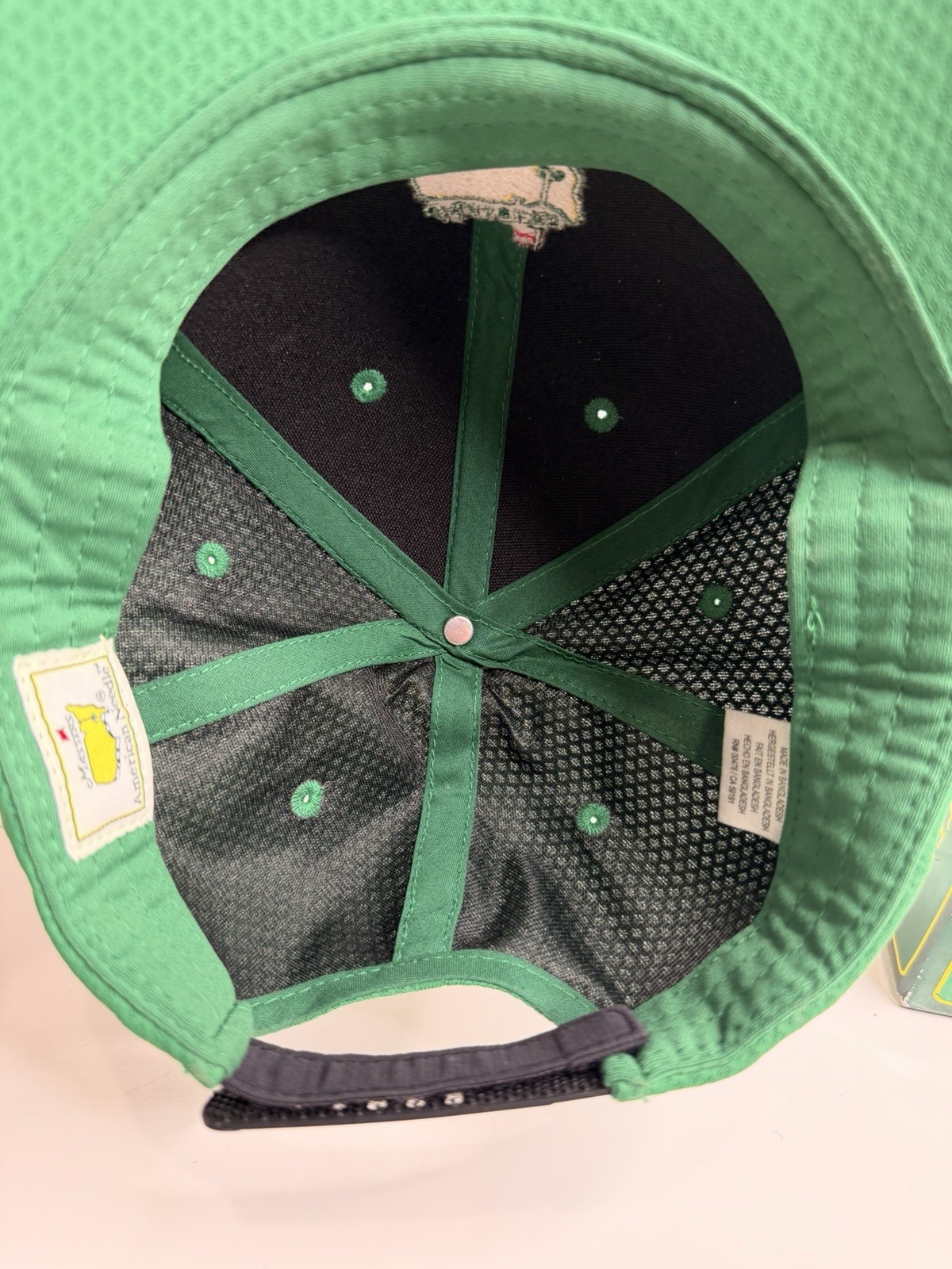 American Needle Masters Green Adjustable Mesh Polyester Golf Hat Embroidered