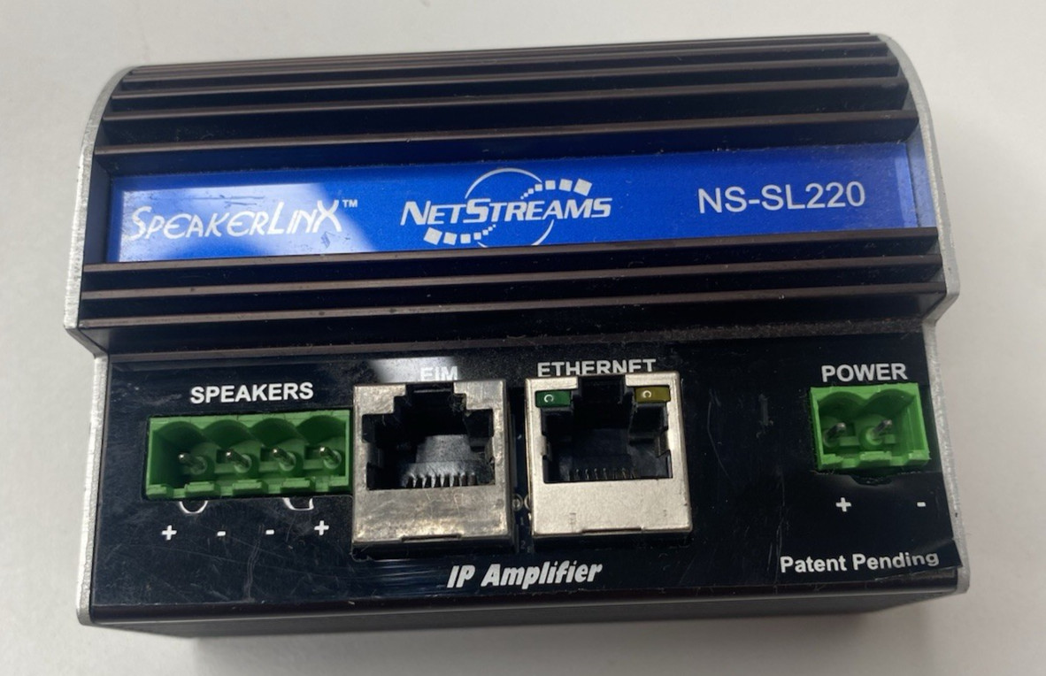 #1 NetStreams SpeakerLinX NS-SL220 Room Controller Amplifier EIM Ethernet Ports