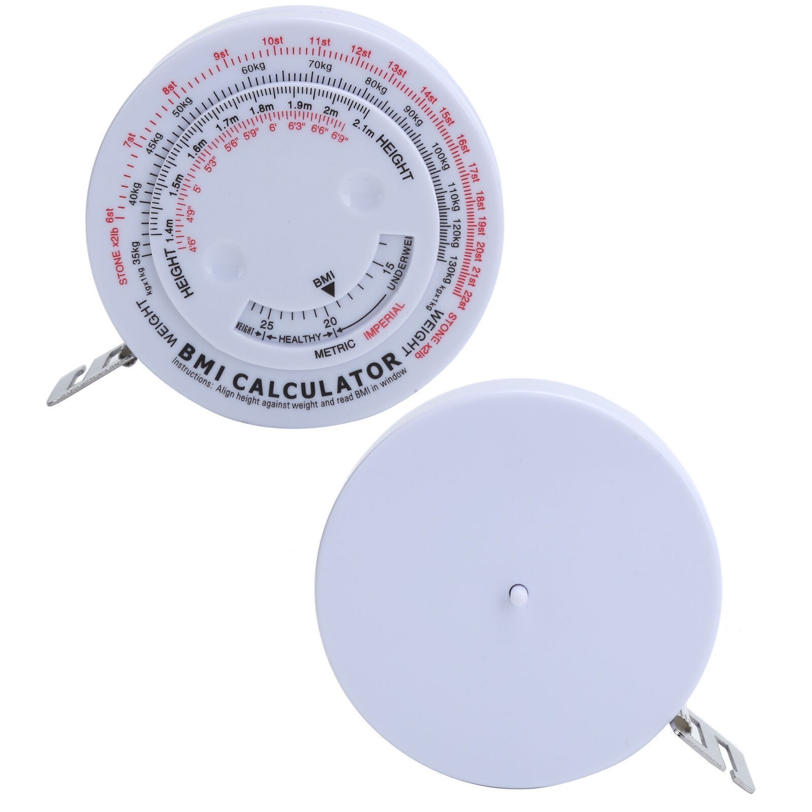150cm BMI Body Mass Index Tape Measure Body Fat Caliper Weight Loss Calculator