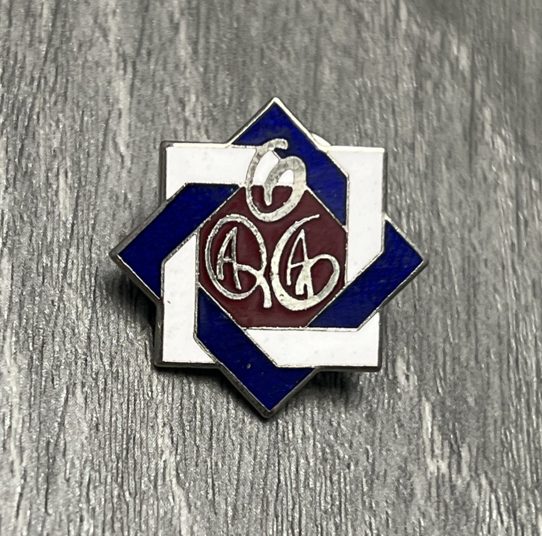 Vintage 1987 LF/BBP Enamel Lapel Pin Fraternal / Organization Pin Blue White Red