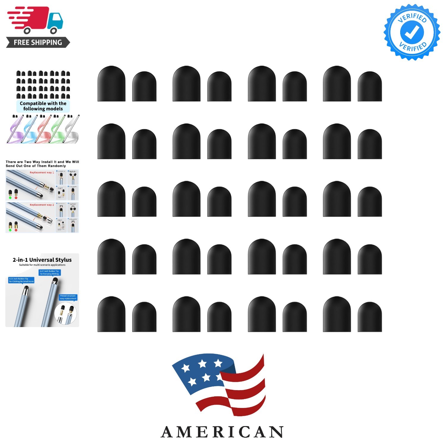 Replacement Rubber Tip for Stylus,High Sensitivity & Precision | 40 PCS,Unive...