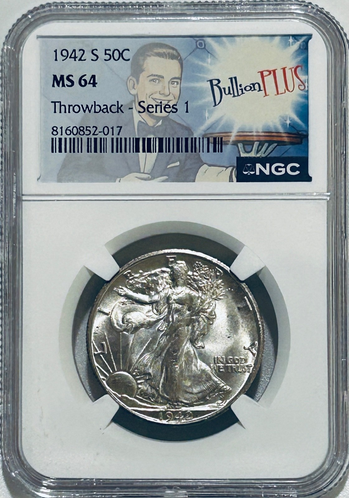 1942 S Walking Liberty Silver Half Dollar NGC MS64 Better Date/Throwback Series