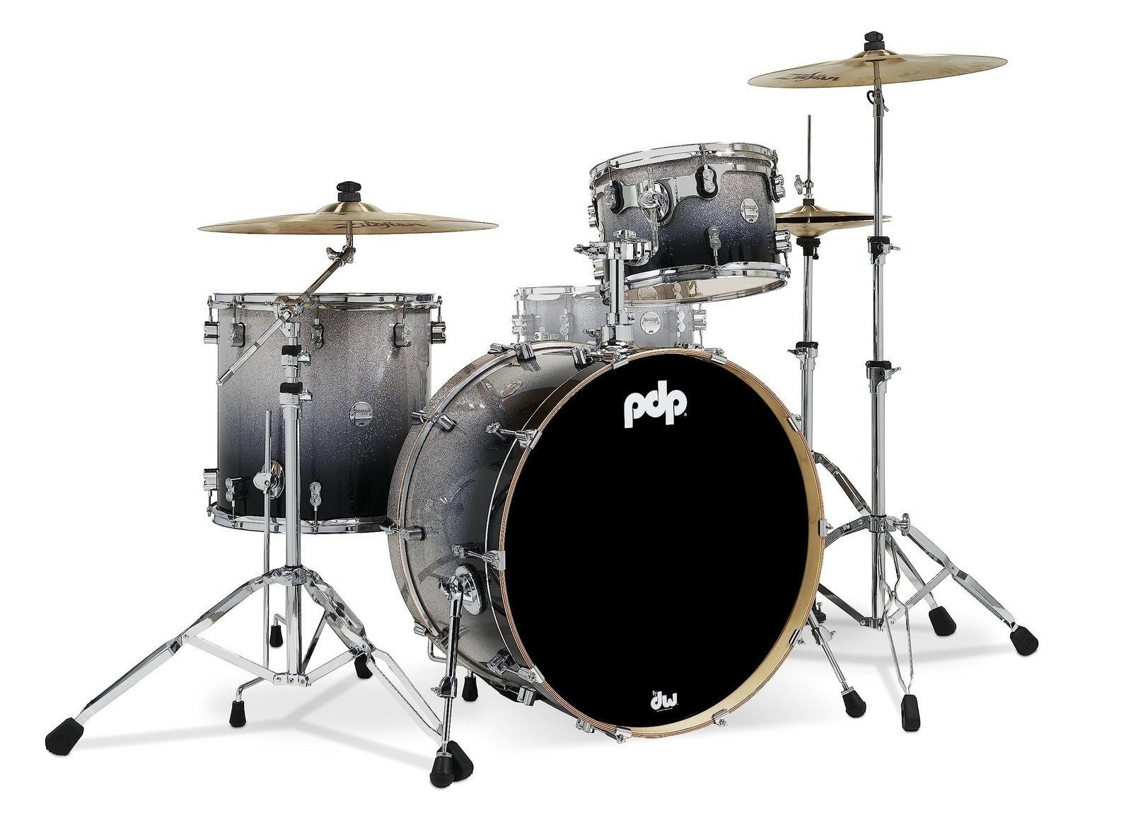Pacific Drums & Percussion PDP Concept Maple 3-Piece Rock, Silver/Black Fade...