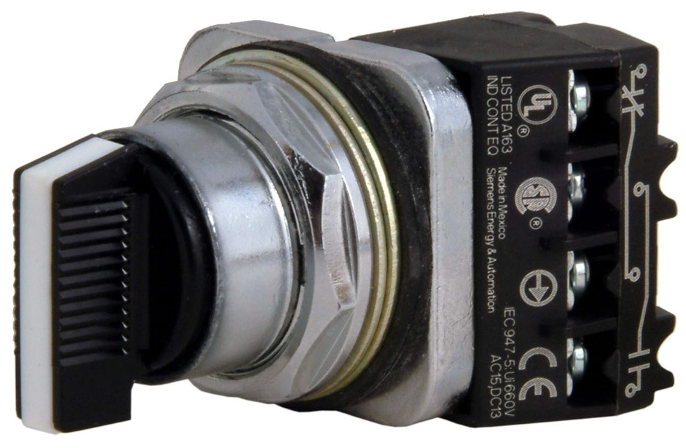 Siemens 52SA2CABA1 Heavy Duty Selector Switch Unit, Water and Oil Tight, 3 Posit