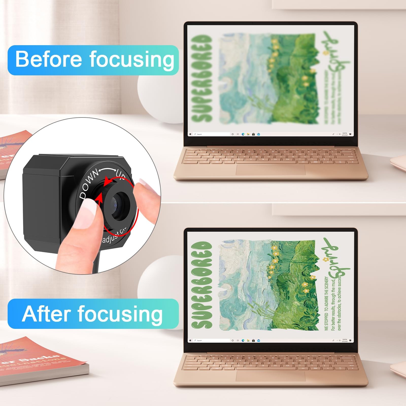 USB Document Camera for Teachers, Webcam for Distance Learning,Manual Focus C...