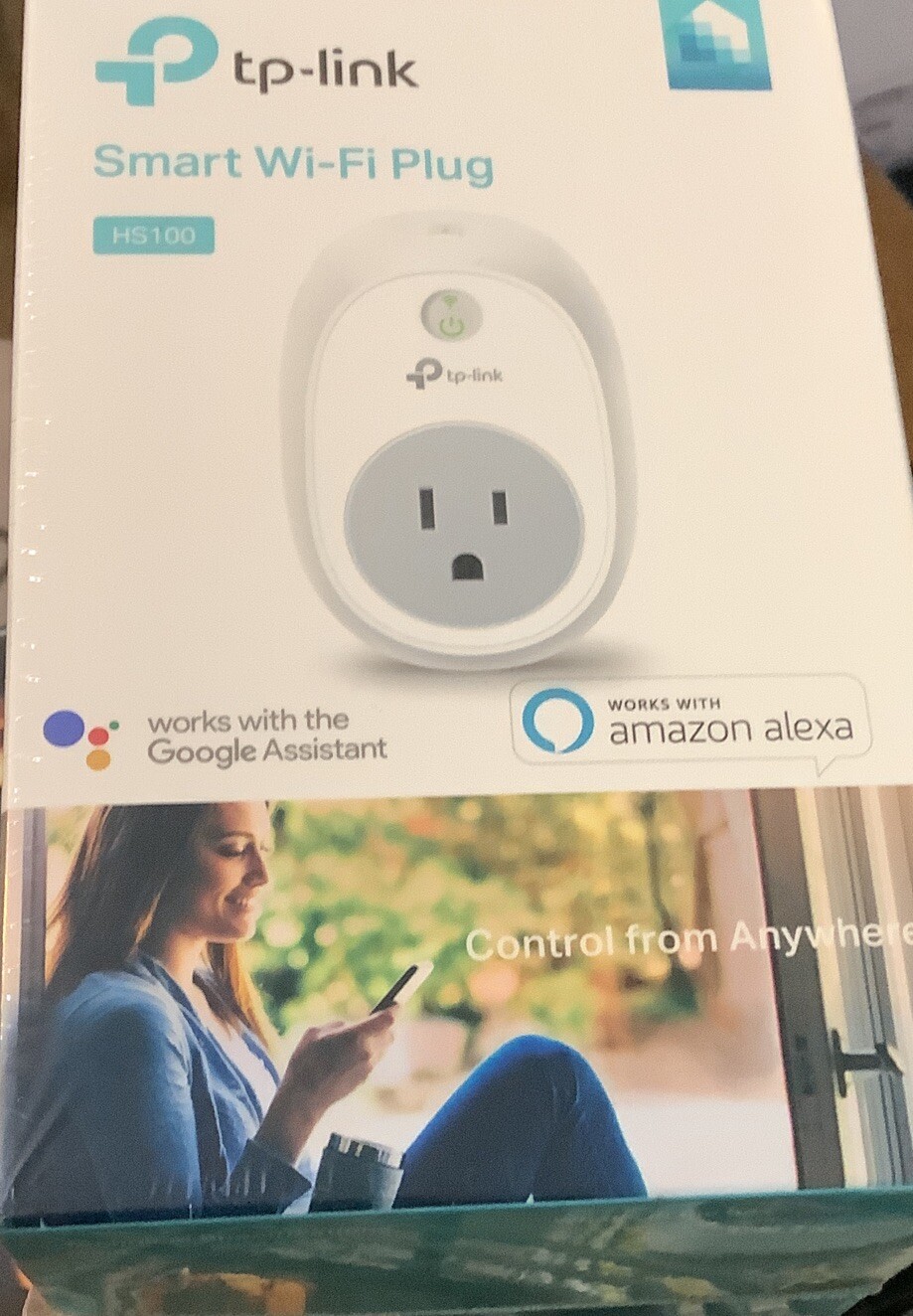 Link & Smart-TP -HS100 Smart WiFi Plug - w/ Google Assistant & Amazon Alexa