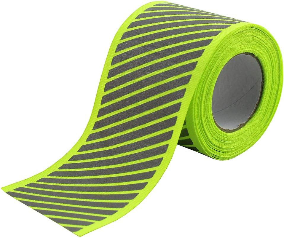 High Visibility Reflective Fabric Stripe Webbing Ribbon Sew on for Clothing 2" X