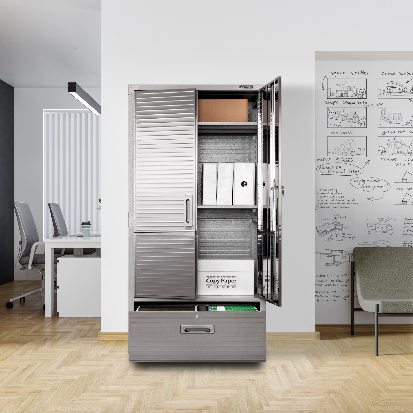 Seville Classics UltraHD® Storage Cabinet with Bottom Drawer