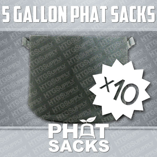 (10) 5 GALLON FABRIC GROW POTS AIR PRUNE SMART DIRT REUSABLE 10" x 12.75" BAGS